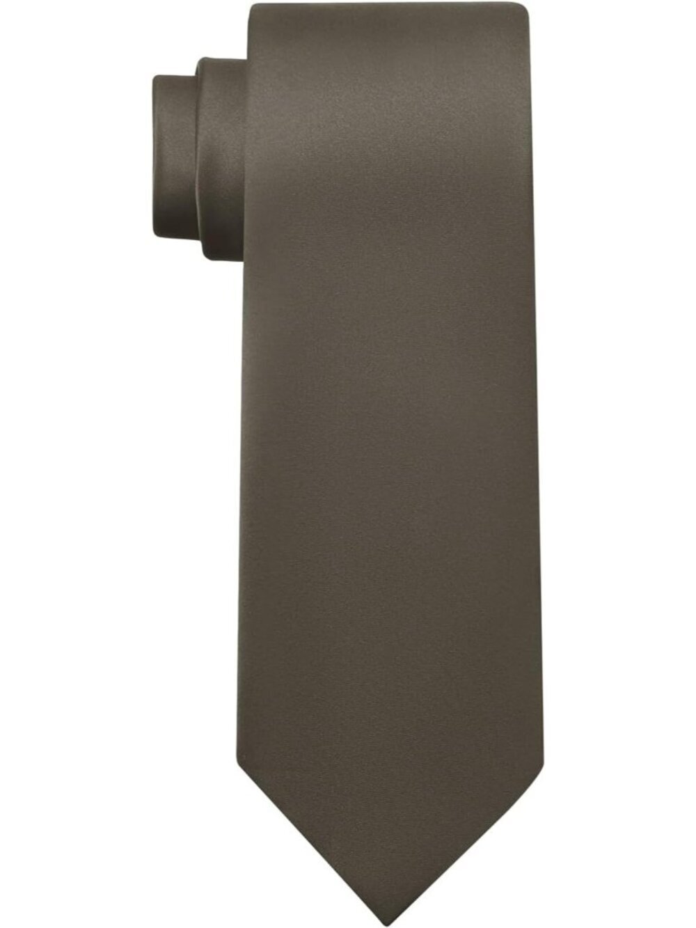 Mens Dark Grey Solid Microfiber Plain Formal Silk Necktie For Business Dress Tie